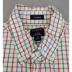 J.CREW Flex Washed Classic Fit Plaid Button-Down Shirt Men's Size M Multicolored